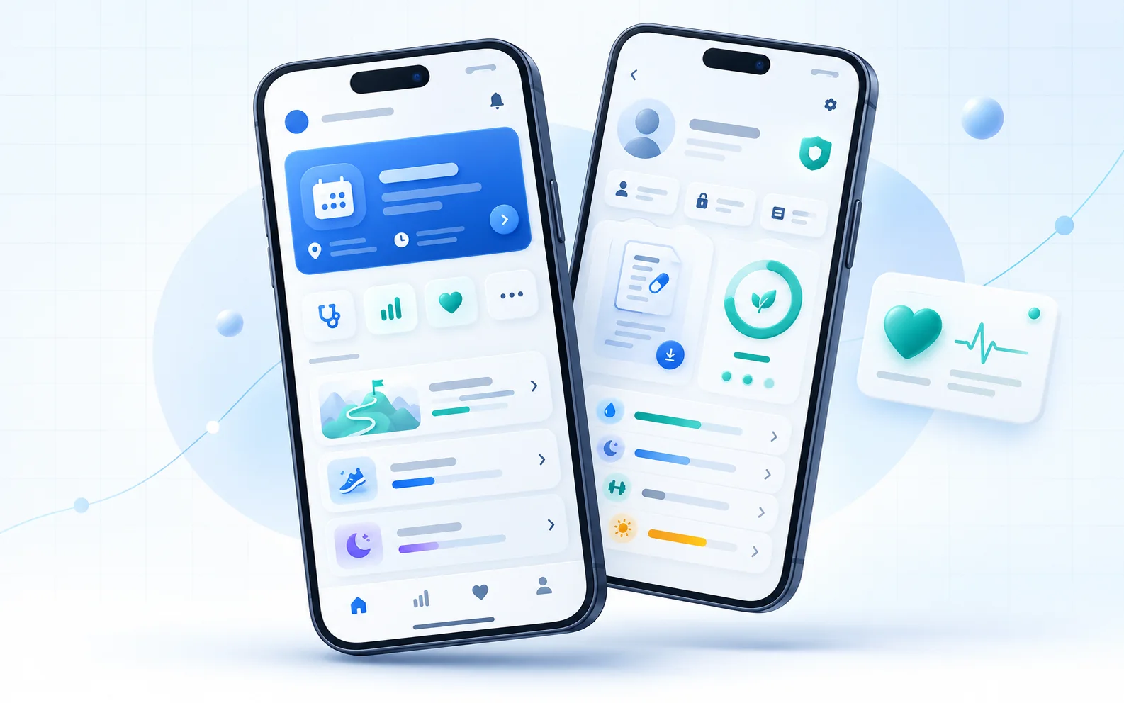 Mockup conceitual das telas do App Paciente