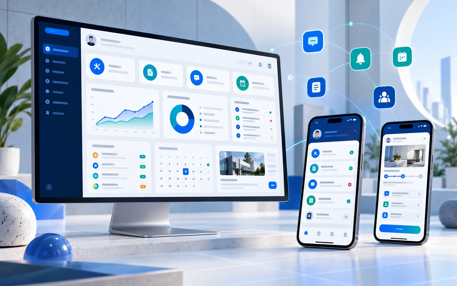 ZXLiving integrado em painel web e aplicativos móveis